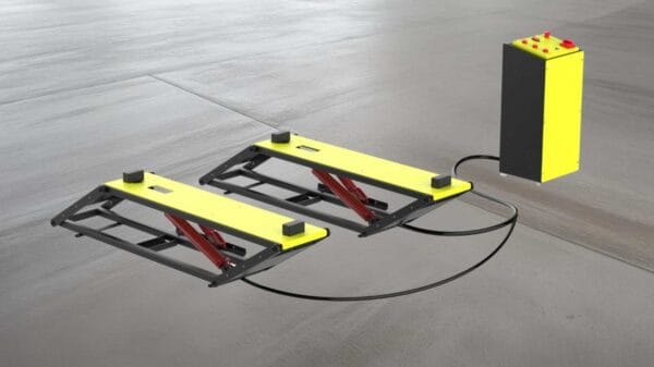 50 cm yüksekliğe kadar kaldırabilen 3.500 kg kapasiteli hidrolik makaslı lift – Yakpar